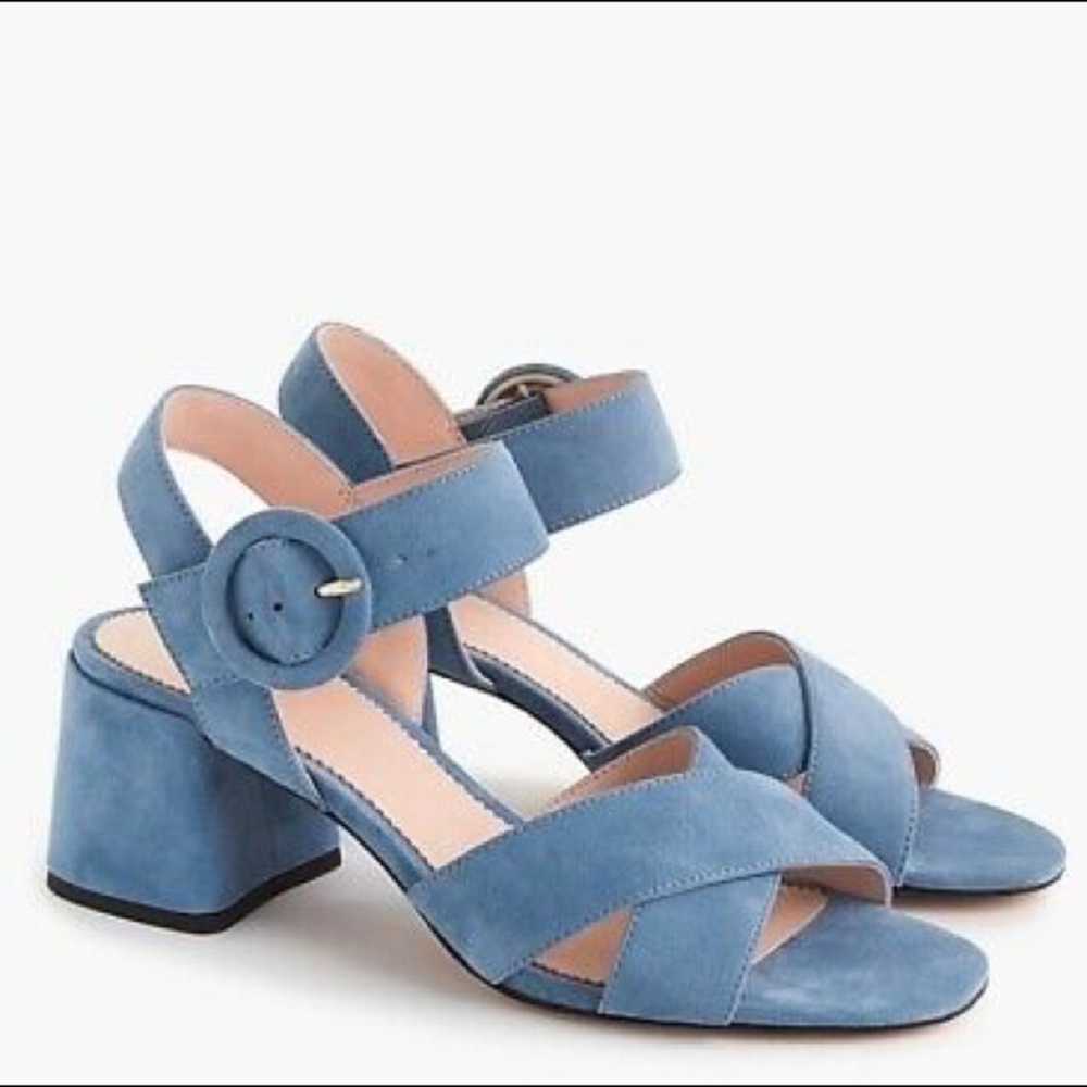 NIB J.Crew Suede Penny Ankle Strap Heels